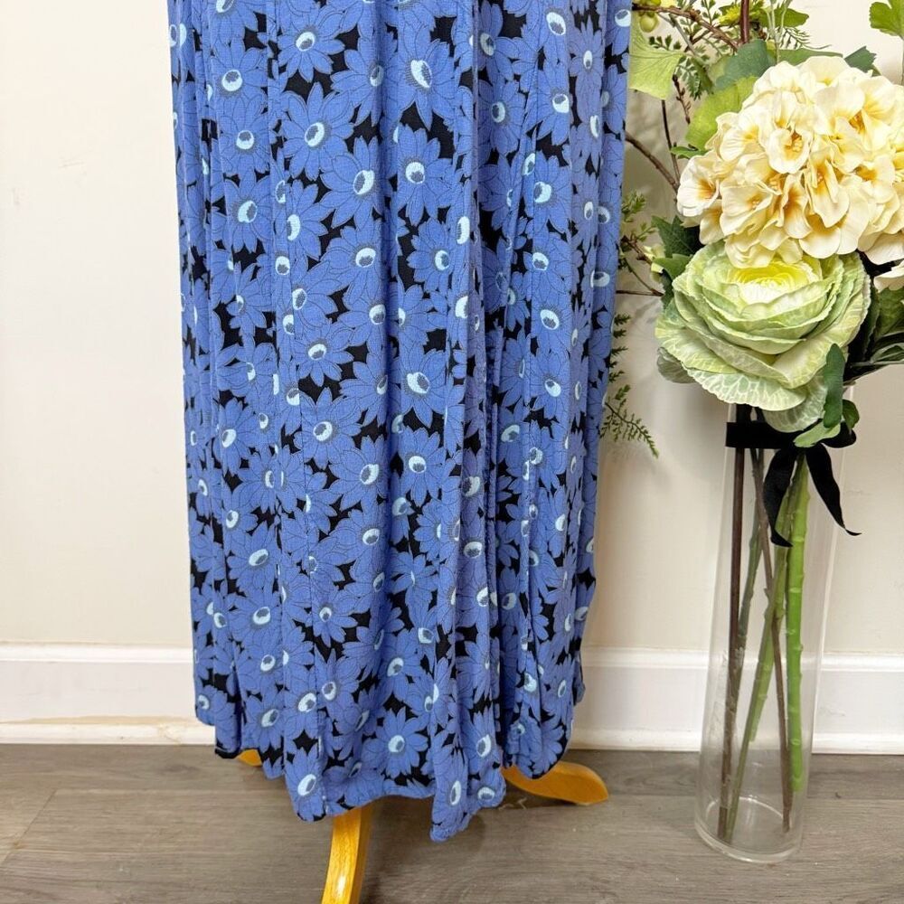 FREE PEOPLE * Rosalee Midi Dress | large | blue floral - Picture 3 of 10